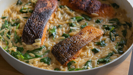 Parmesan Orzo and Salmon Recipe