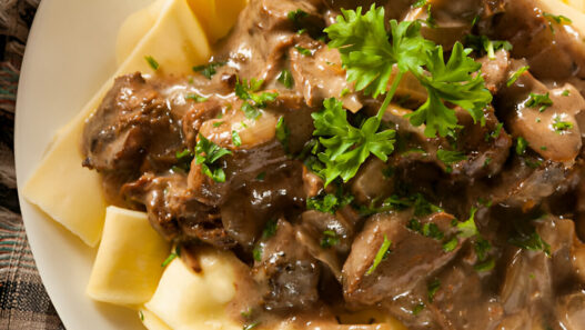 Beef Stroganoff with Egg Noodles Recipe