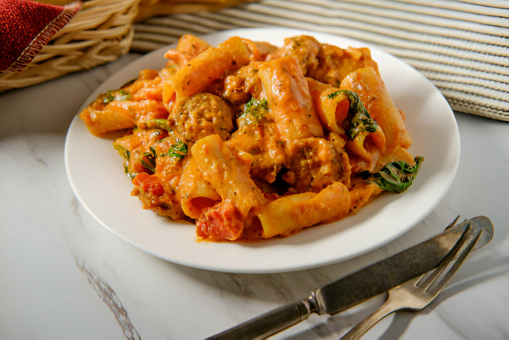 Creamy Sausage Rigatoni Pasta Recipe