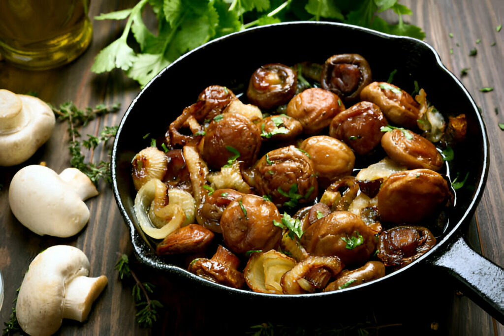 Honey Balsamic Garlic Mushrooms Recipe