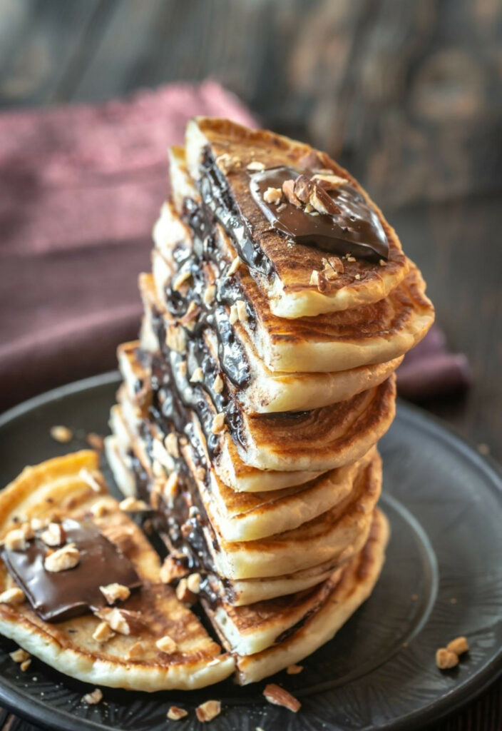 Chocolate Stuffed Pancakes Recipe