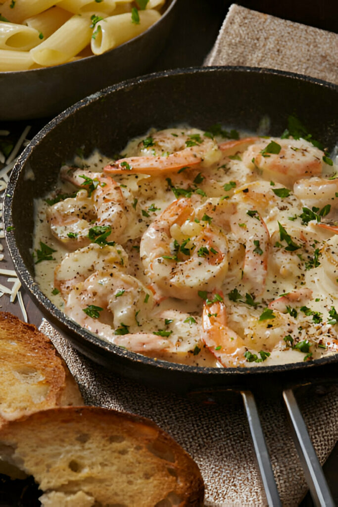 Creamy Parmesan Shrimp Pasta Recipe