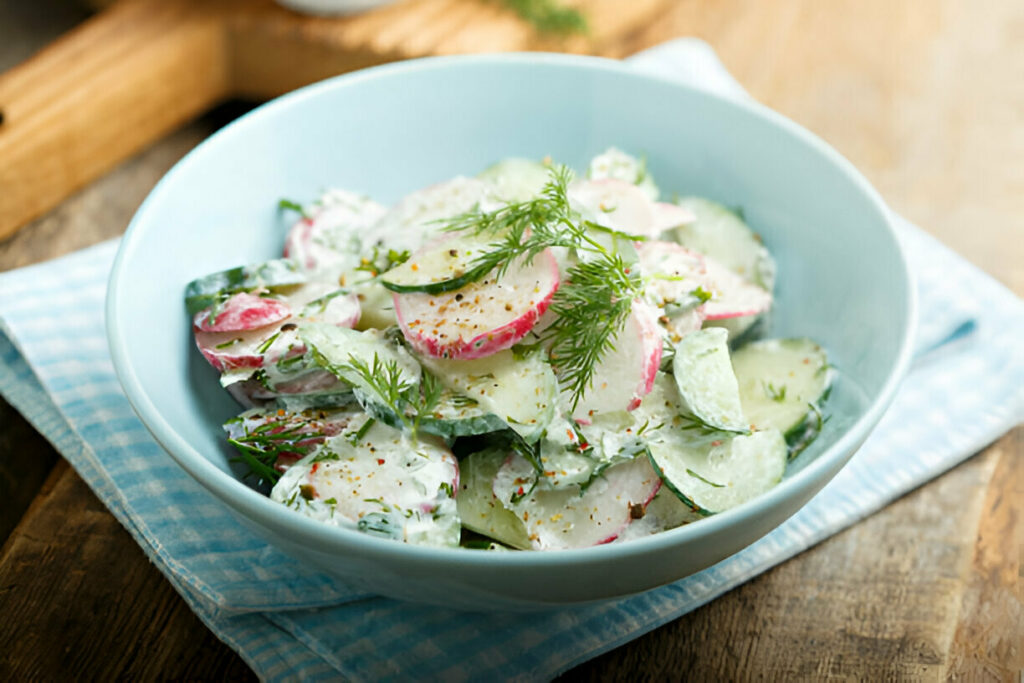 Cucumber Radish Dill Salad Recipe