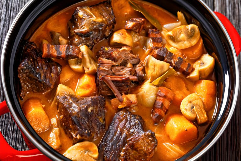 Roasted Grass Fed Beef Burgundy with Stew Cubes Recipe