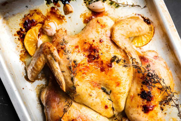 Lemon Garlic Spatchcock Chicken Recipe