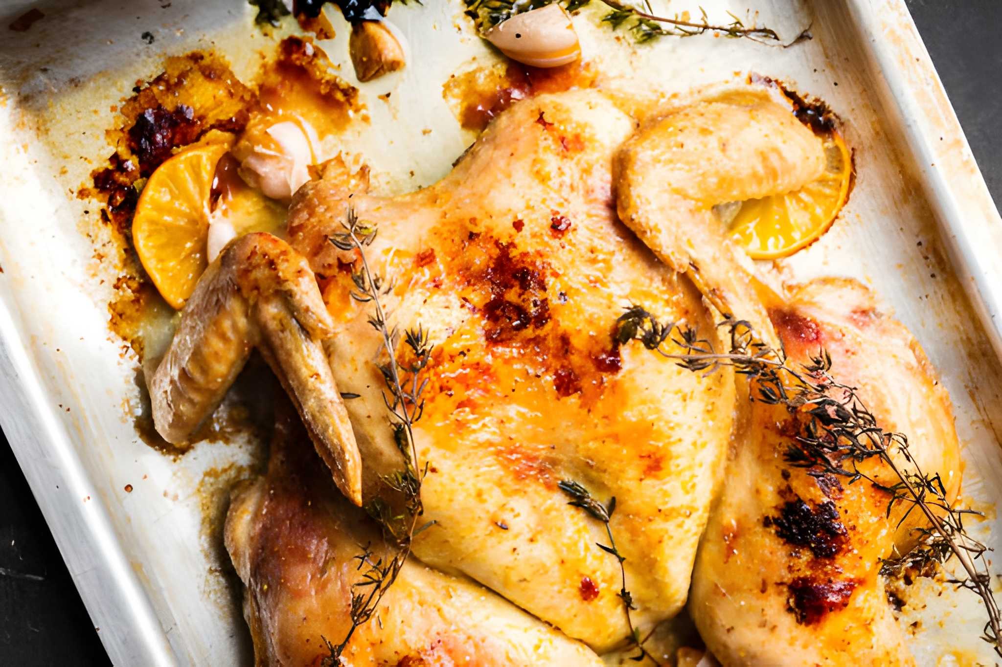 Lemon Garlic Spatchcock Chicken Recipe